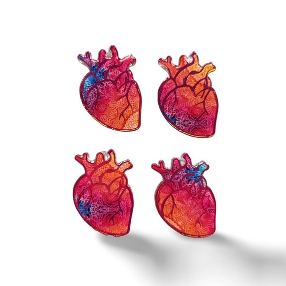 Heart Badge Reel | Handmade ID Holder | Nurse Teacher Student Therapist Gift NWT - Picture 3 of 4